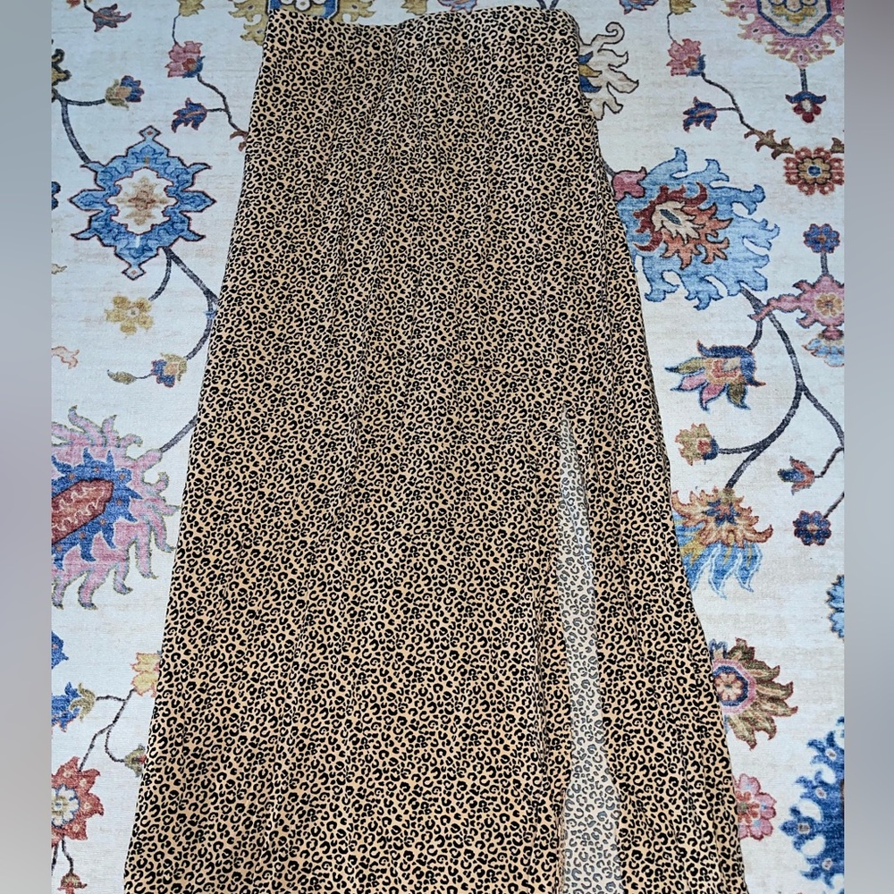 La Hearts Tan and Black Midi Skirt
